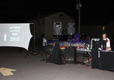 This is a set up in a parking lot of Southside High School in Fort Smith, Arkansas, ready for the Mash Bash which is a post graduation party intended to keep the students safe sponsored by MADD.