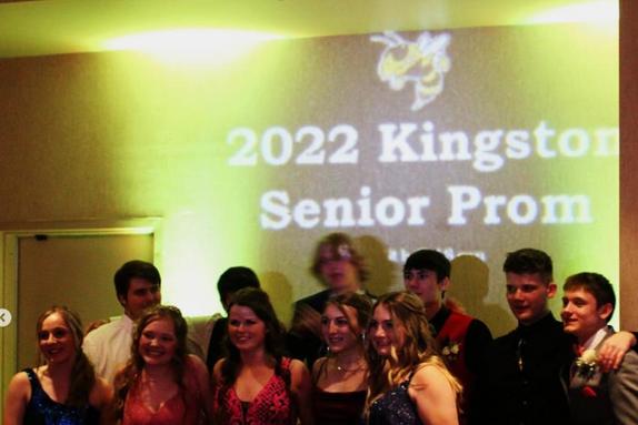 A group of seniors from Kinston High School take a picture at the Senior prom just before hitting the dance floor to party to the tunes of DJSean from Music In Motion.